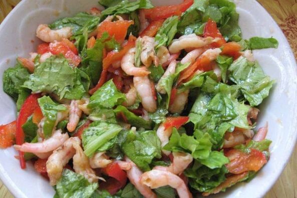 Seafood salad – a healthy dish for people on a gluten-free diet