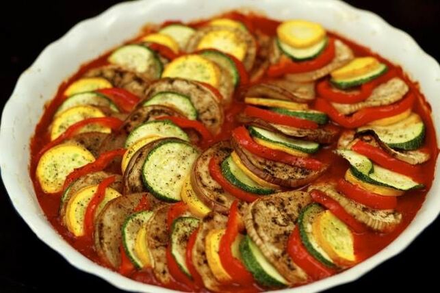Preparation of ratatouille for the Dukan diet