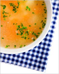 Vegetable broth diet dish for idlers
